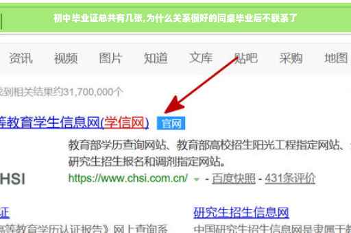 初中毕业证总共有几张,为什么关系很好的同桌毕业后不联系了