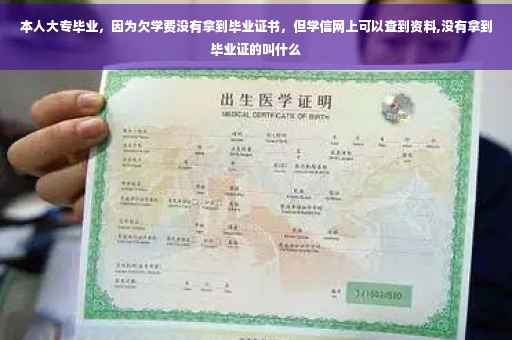 本人大专毕业，因为欠学费没有拿到毕业证书，但学信网上可以查到资料,没有拿到毕业证的叫什么