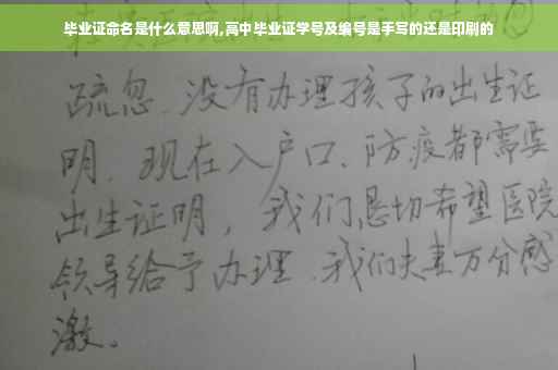 毕业证命名是什么意思啊,高中毕业证学号及编号是手写的还是印刷的
