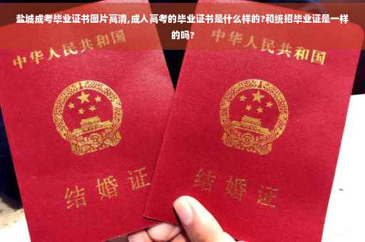 盐城成考毕业证书图片高清,成人高考的毕业证书是什么样的?和统招毕业证是一样的吗?