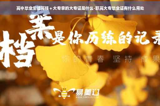 高中毕业生读高技＋大专拿的大专证是什么-职高大专毕业证有什么用处