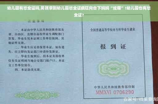 幼儿园有毕业证吗,男孩拿到幼儿园毕业证疯狂向台下妈妈“炫耀”!幼儿园也有毕业证?