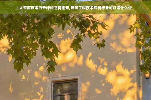 大专应该考的各种证书有哪些,建筑工程技术专科毕业可以考什么证