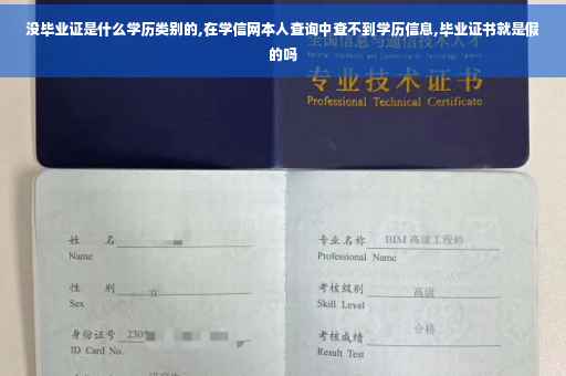 没毕业证是什么学历类别的,在学信网本人查询中查不到学历信息,毕业证书就是假的吗