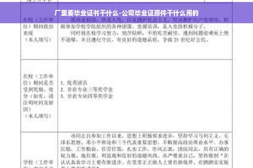 厂里要毕业证书干什么-公司毕业证原件干什么用的