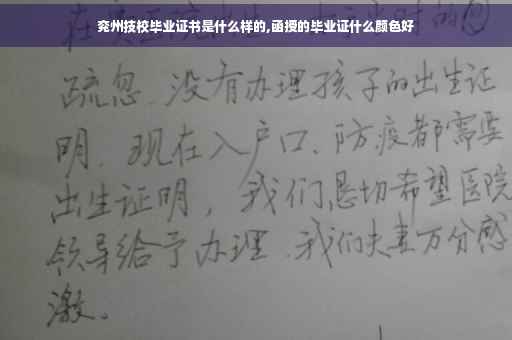兖州技校毕业证书是什么样的,函授的毕业证什么颜色好