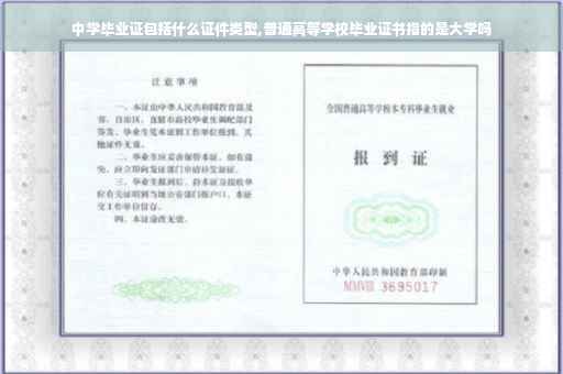 中学毕业证包括什么证件类型,普通高等学校毕业证书指的是大学吗