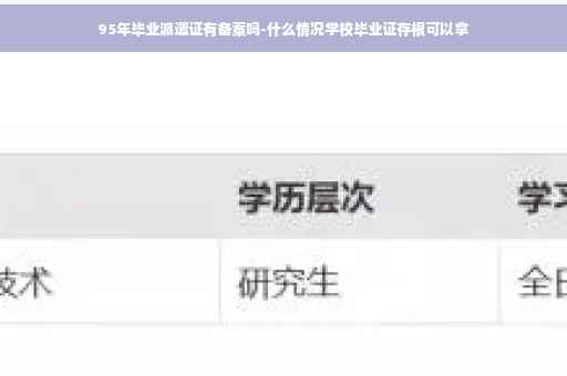 95年毕业派遣证有备案吗-什么情况学校毕业证存根可以拿