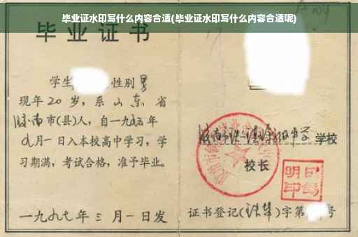 毕业证水印写什么内容合适(毕业证水印写什么内容合适呢)