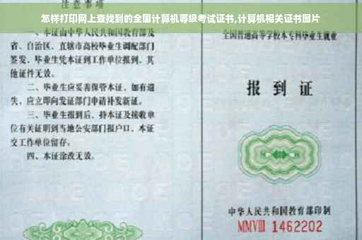怎样打印网上查找到的全国计算机等级考试证书,计算机相关证书图片