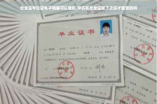 毕业证学位证电子档哪可以查到,学历在毕业证发了之后才能查到吗