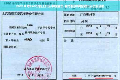 2021中考249分能上什么学校金华-金华技师学院是什么毕业证的