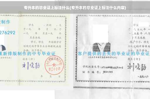 专升本的毕业证上标注什么(专升本的毕业证上标注什么内容)