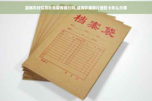 湖南农村信用社是国有银行吗,湖南农商银行便民卡怎么办理
