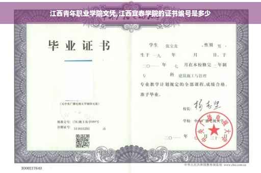 江西青年职业学院文凭,江西宜春学院的证书编号是多少