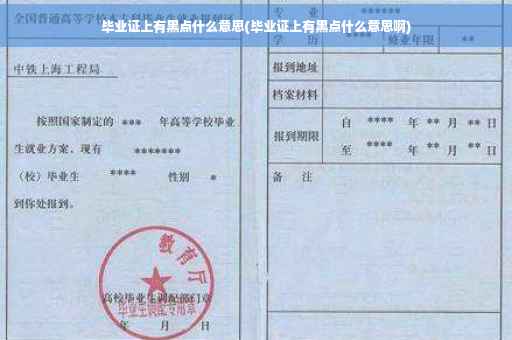 毕业证上有黑点什么意思(毕业证上有黑点什么意思啊)