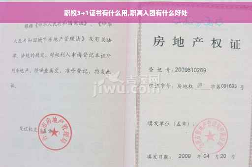 职校3+1证书有什么用,职高入团有什么好处