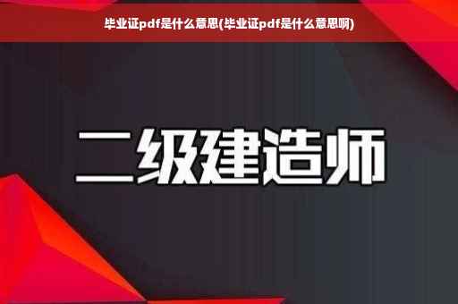 毕业证pdf是什么意思(毕业证pdf是什么意思啊)
