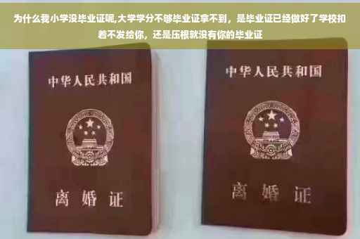 为什么我小学没毕业证呢,大学学分不够毕业证拿不到，是毕业证已经做好了学校扣着不发给你，还是压根就没有你的毕业证
