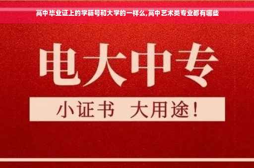 高中毕业证上的学籍号和大学的一样么,高中艺术类专业都有哪些