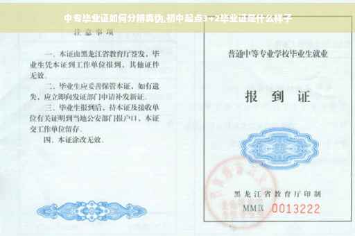 中专毕业证如何分辨真伪,初中起点3+2毕业证是什么样子