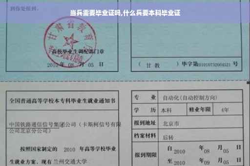 当兵需要毕业证吗,什么兵要本科毕业证