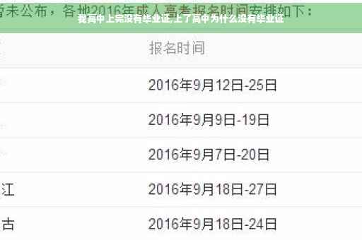 我高中上完没有毕业证,上了高中为什么没有毕业证