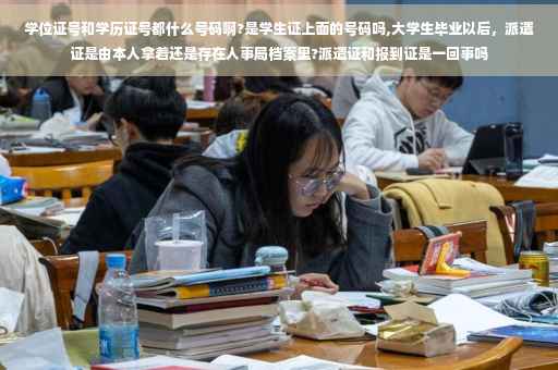 学位证号和学历证号都什么号码啊?是学生证上面的号码吗,大学生毕业以后，派遣证是由本人拿着还是存在人事局档案里?派遣证和报到证是一回事吗