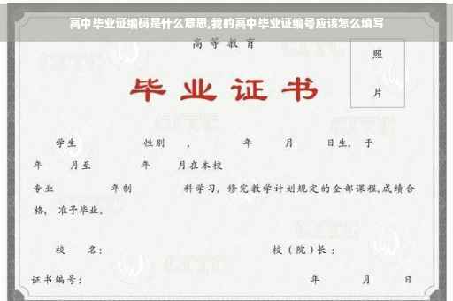 高中毕业证编码是什么意思,我的高中毕业证编号应该怎么填写