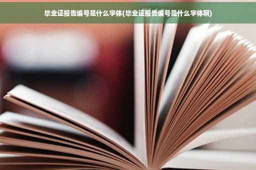 毕业证报告编号是什么字体(毕业证报告编号是什么字体啊)