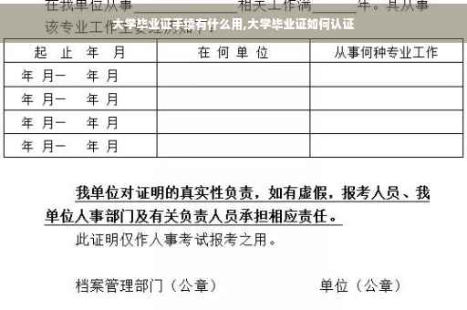 大学毕业证手续有什么用,大学毕业证如何认证