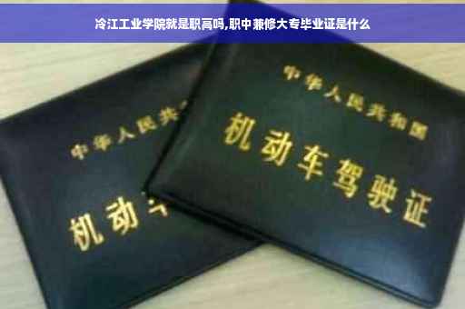 冷江工业学院就是职高吗,职中兼修大专毕业证是什么