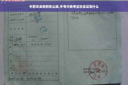 中职毕业类别怎么填,中专分类考试毕业证是什么