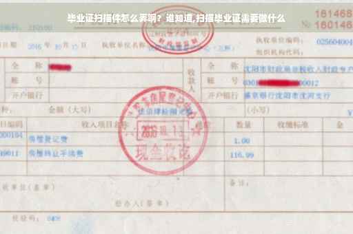 毕业证扫描件怎么弄啊？谁知道,扫描毕业证需要做什么