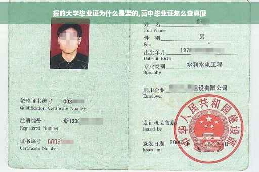 报的大学毕业证为什么是竖的,高中毕业证怎么查真假