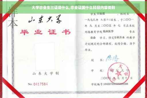 大学毕业生三证是什么,毕业证属什么科目内容类别