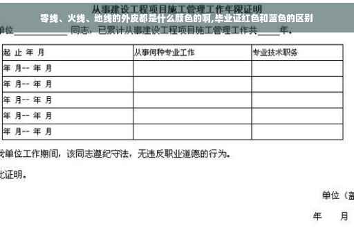 零线、火线、地线的外皮都是什么颜色的啊,毕业证红色和蓝色的区别