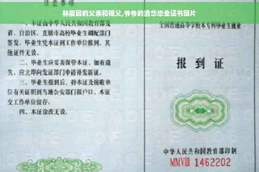 林徽因的父亲和祖父,爷爷的清华毕业证书图片