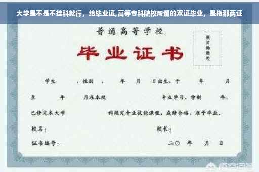 大学是不是不挂科就行，给毕业证,高等专科院校所谓的双证毕业，是指那两证