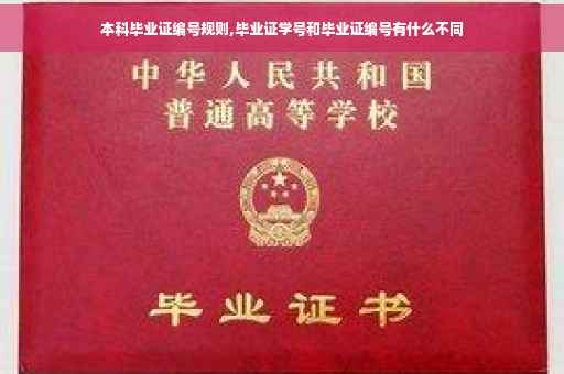 本科毕业证编号规则,毕业证学号和毕业证编号有什么不同