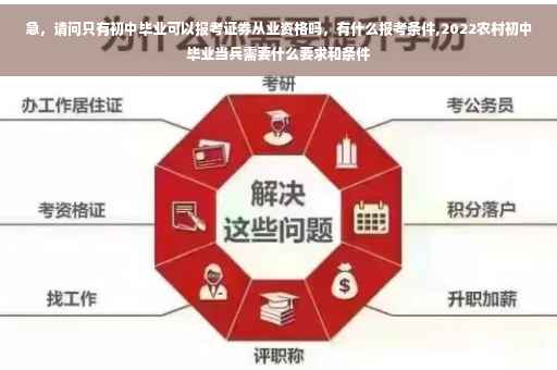 急，请问只有初中毕业可以报考证券从业资格吗，有什么报考条件,2022农村初中毕业当兵需要什么要求和条件