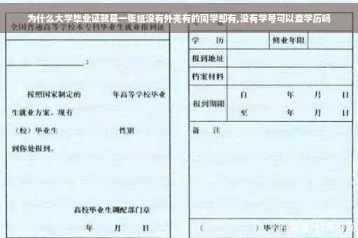 为什么大学毕业证就是一张纸没有外壳有的同学却有,没有学号可以查学历吗