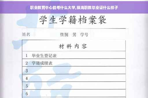 职业教育中心能考什么大学,镇海职教毕业证什么样子