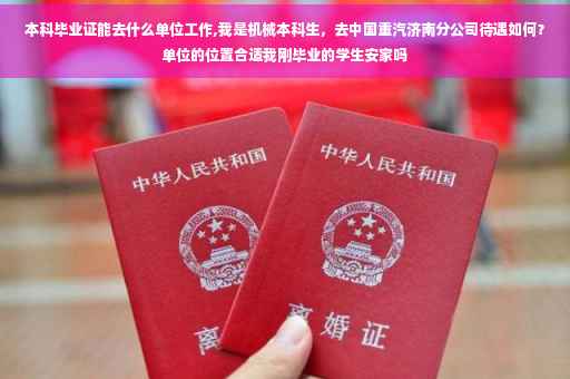 本科毕业证能去什么单位工作,我是机械本科生，去中国重汽济南分公司待遇如何？单位的位置合适我刚毕业的学生安家吗