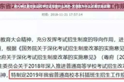 用人单位要毕业证和学位证是做什么用的-交保险为什么还要毕业证呢