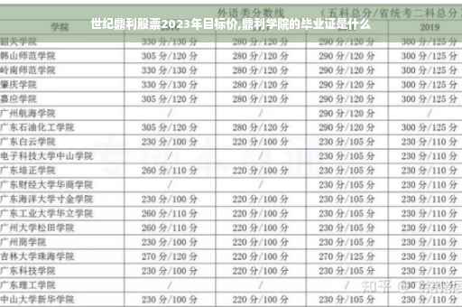 世纪鼎利股票2023年目标价,鼎利学院的毕业证是什么