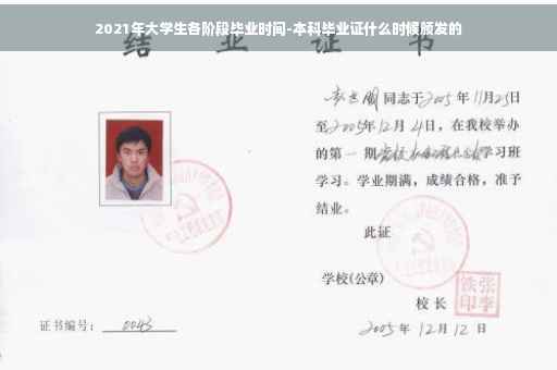 2021年大学生各阶段毕业时间-本科毕业证什么时候颁发的