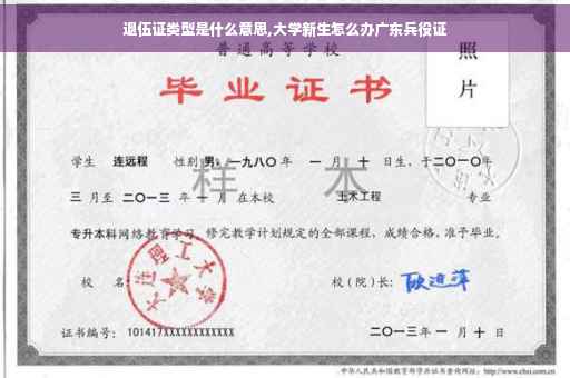 退伍证类型是什么意思,大学新生怎么办广东兵役证
