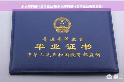 职高拿的是什么毕业证呢(职高拿的是什么毕业证呢怎么查)