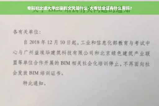 专科批次进大学出来的文凭是什么-大专毕业证有什么用吗?